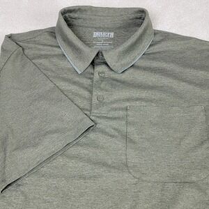 Duluth Trading Co Polo Shirt Mens L Green Moisture Wicking Performance Pocket